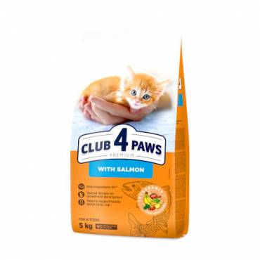 CLUB 4 PAWS PREMIUM FOR KITTENS «WITH SALMON». СOMPLETE DRY PET FOOD