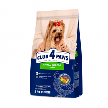 CLUB 4 PAWS Premium for SMALL breeds. Сomplete dry pet food for adult dogs