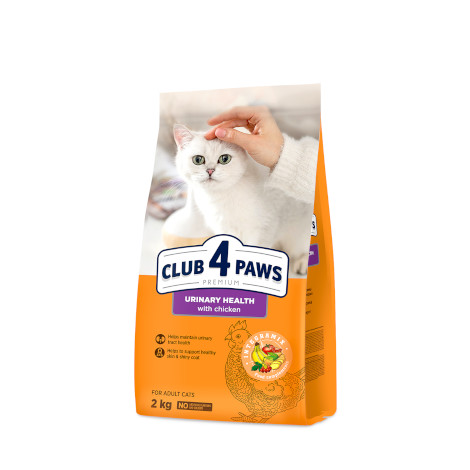 CLUB 4 PAWS Premium "URINARY HEALTH". Сomplete dry pet food for adult cats