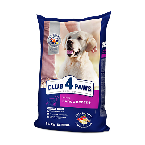CLUB 4 PAWS Premium for LARGE breeds. Сomplete dry pet food for adult dogs