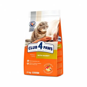 CLUB 4 PAWS Premium "With Rabbit". Сomplete dry pet food for adult cats