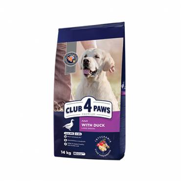 CLUB 4 PAWS PREMIUM FOR LARGE BREEDS «WITH DUCK». СOMPLETE DRY PET FOOD FOR DOGS