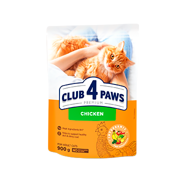 CLUB 4 PAWS PREMIUM "CHICKEN". СOMPLETE DRY PET FOOD FOR ADULT CATS